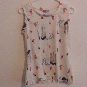 Vintage cheers sailboat sleeveless shirt